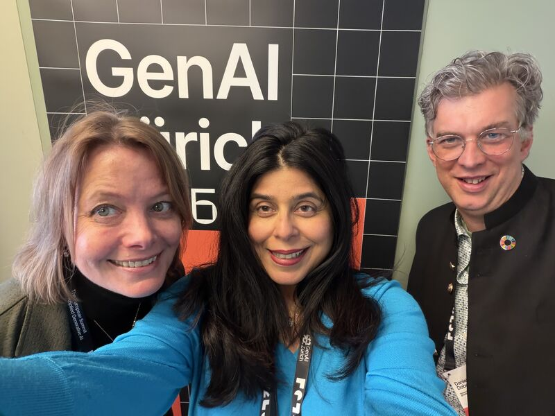 Ayisha Piotti with colleagues at the GenAI Zürich event