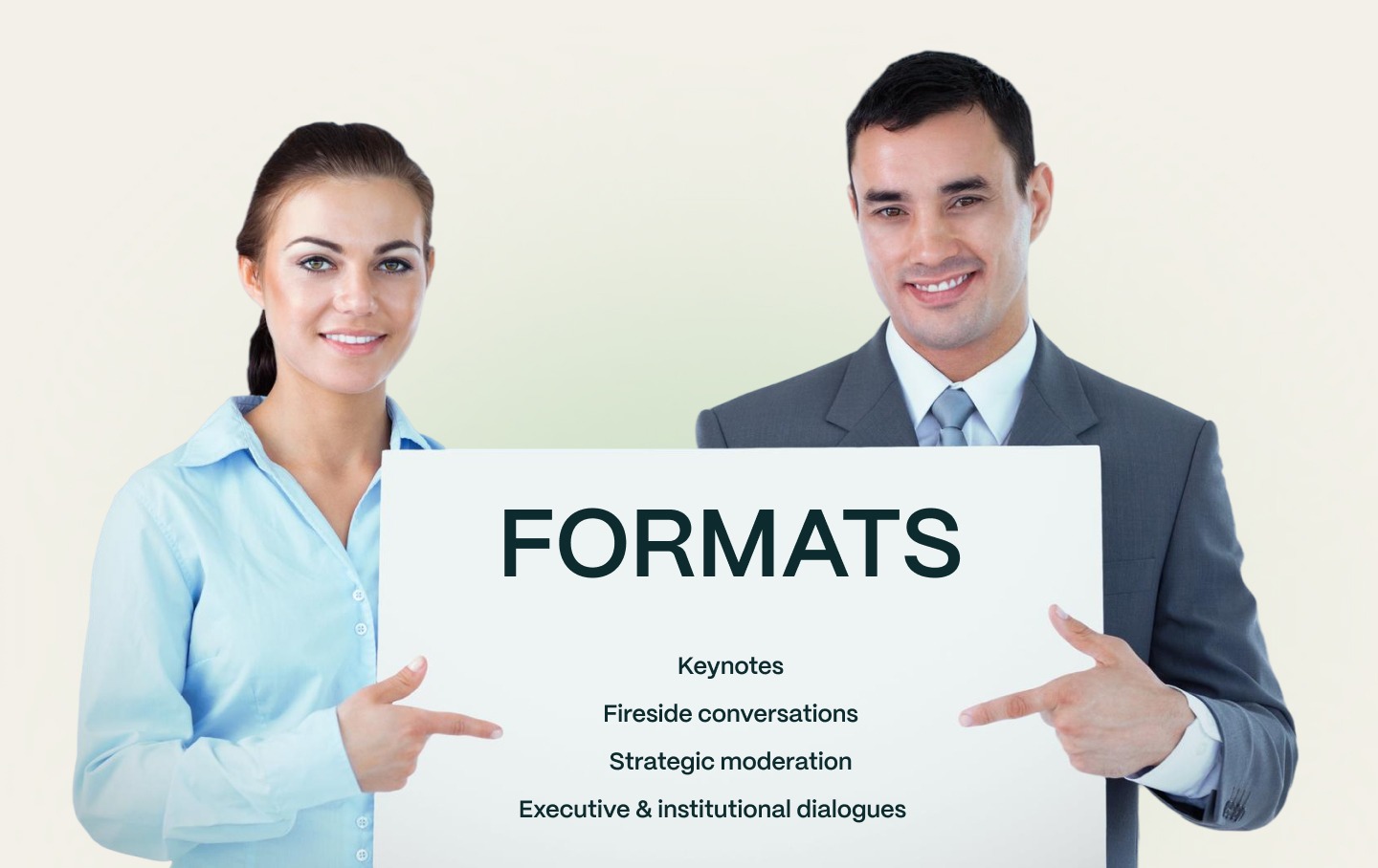 Formats: keynotes, fireside conversations, strategic moderation, executive and institutional dialogues